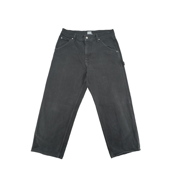 Calvin Klein Jeans Black Carpenter Denim Pants Workwear Utility 100% Cotton Men - Picture 1 of 10